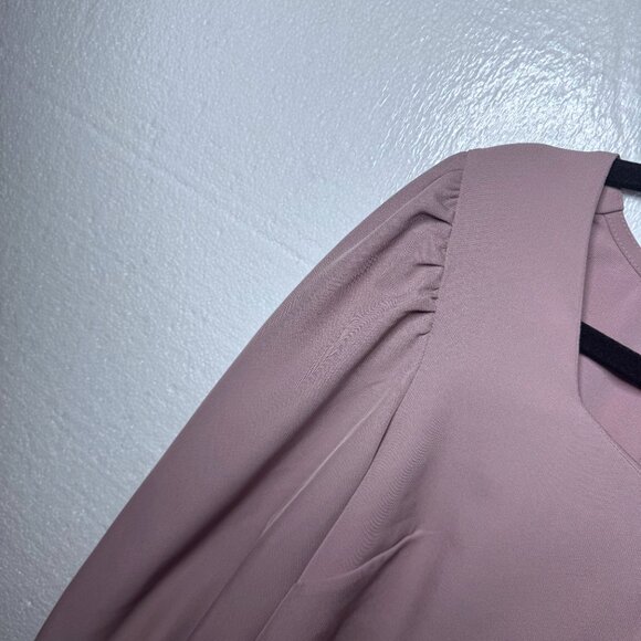 Nasty Gal Women's Size 8 Pink Long Sleeve Cropped Crop Top Square Neck Zipper - Picture 6 of 9